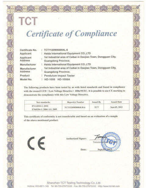 La CINA Guangdong Haida Equipment Co., Ltd. Certificazioni