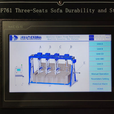 Macchina di prova della durata di tre sedili e schienali