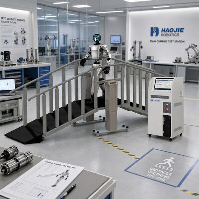 Stazione di test per arrampicata su scale per robot, attrezzatura per test di arrampicata su scale, specifiche scale personalizzabili, controllo PLC, parapetti anticaduta