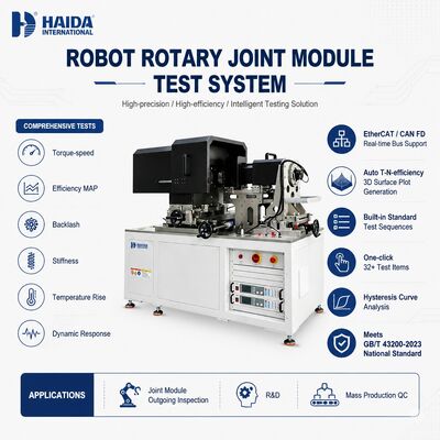 Sistema di test per moduli giunto rotante robotico: coppia, velocità, peculiarità, efficienza, gioco, rigidità, risposta dinamica, apparecchiature di test