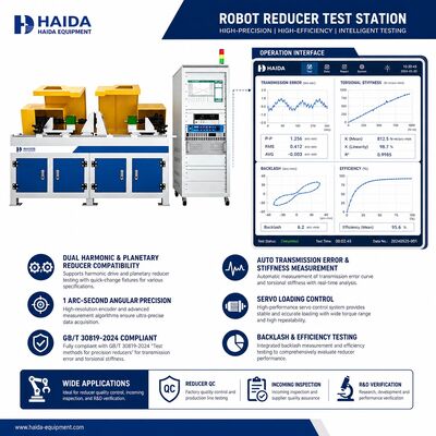 Stazione di prova per riduttori robot HD, Macchina di prova per ingranaggi planetari armonici, Errore di trasmissione, Gioco, Rigidità 1 secondo d'arco