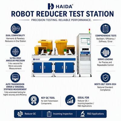 Stazione di prova per riduttori robot HD, Macchina di prova per ingranaggi planetari armonici, Errore di trasmissione, Gioco, Rigidità 1 secondo d'arco