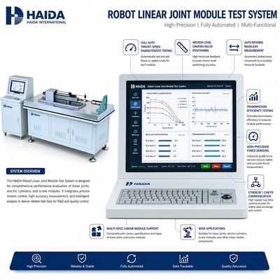Sistema di prova del modulo di giunzione lineare del robot La macchina di prova dell'attuatore lineare Velocità di spinta Accuratezza di posizionamento del contraccolpo