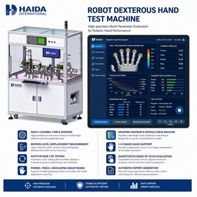 Robot Dexterous Hand Test Machine Multi Finger Grabbing Force Tester Fingertip Displacement Fatigue Life Testing Equipment (Apparecchiatura di prova della durata della fatica)