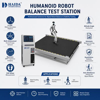 Stazione di prova dell'equilibrio del robot umanoide 6 DOF Piattaforma di movimento Equipaggiamento di prova della stabilità del robot bipede ZMP Analisi COP
