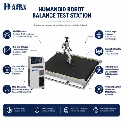Stazione di prova dell'equilibrio del robot umanoide 6 DOF Piattaforma di movimento Equipaggiamento di prova della stabilità del robot bipede ZMP Analisi COP
