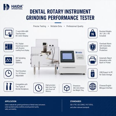 Dental Rotary Instrument Grinding Performance Tester Bur Head Wear Testing Machine Cutting Efficiency Test for handpiece QC (Testo di efficienza di taglio per la macchina di prova dell'usura della testa)