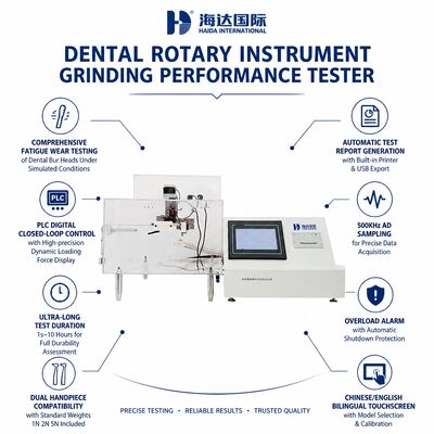 Dental Rotary Instrument Grinding Performance Tester Bur Head Wear Testing Machine Cutting Efficiency Test for handpiece QC (Testo di efficienza di taglio per la macchina di prova dell'usura della testa)