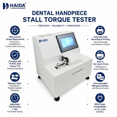 Tester di Coppia di Stallo per Manipoli Dentali Macchina di Misurazione della Coppia per Attrezzature di Controllo Qualità per Turbine Dentali Alta Precisione 0,0005 Nm