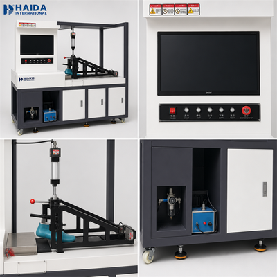 Macchina per il test del coefficiente di attrito della suola della scarpa HAIDA per test di resistenza allo scivolamento ISO 13287 ASTM F2913 Apparecchiature per test di scarpe
