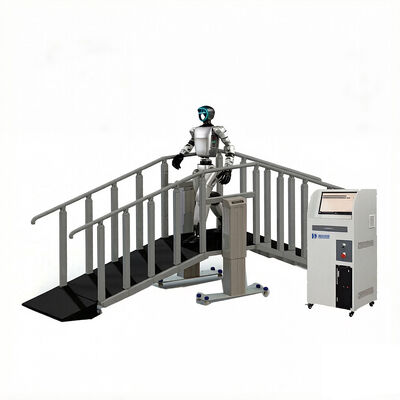 Stazione di test per arrampicata su scale per robot, attrezzatura per test di arrampicata su scale, specifiche scale personalizzabili, controllo PLC, parapetti anticaduta